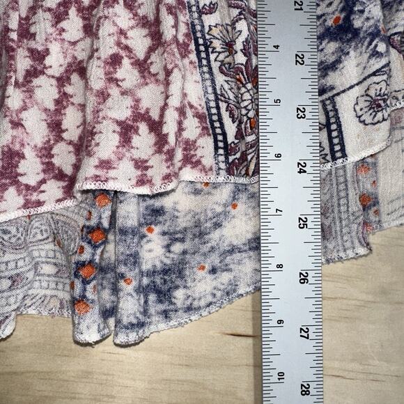 Vintage America Blues Patchwork Boho Peasant Top XL - Picture 9 of 9